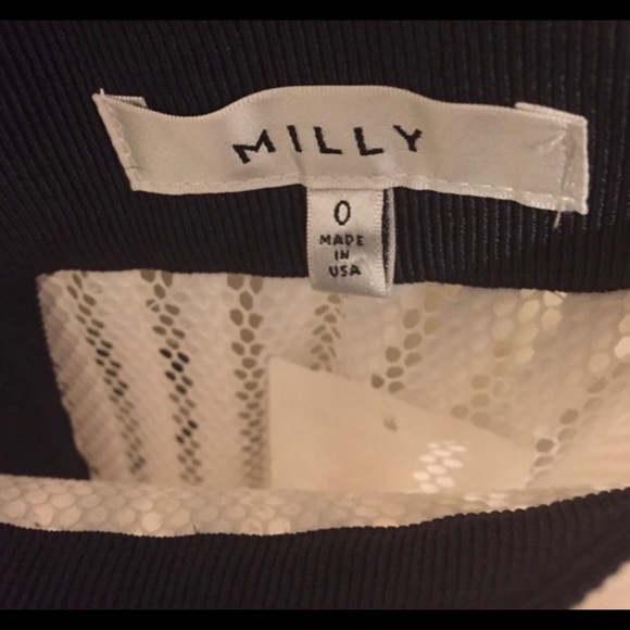 Milly Waffle Texture White Skirt with Black Band - Picture 6 of 7